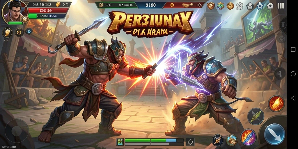 Tampilan gameplay Fighting yang mendebarkan di arena pertarungan.
