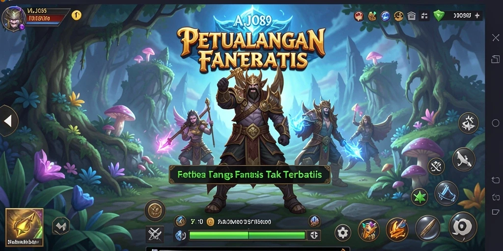 Tangkapan layar AJO89 menampilkan pertarungan seru di dunia fantasi.