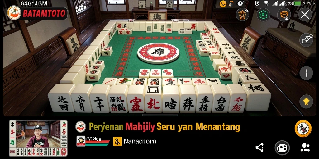 Tampilan gameplay menarik dari BATAMTOTO dengan ubin Mahjong.