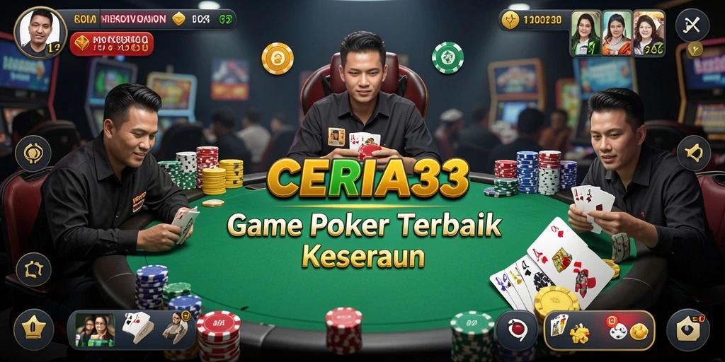 Tampilan gameplay menarik di CERIA33 dengan suasana Poker yang seru.