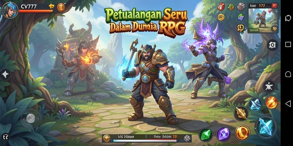 Tampilan gameplay CV777 dengan aksi seru dalam petualangan RPG.