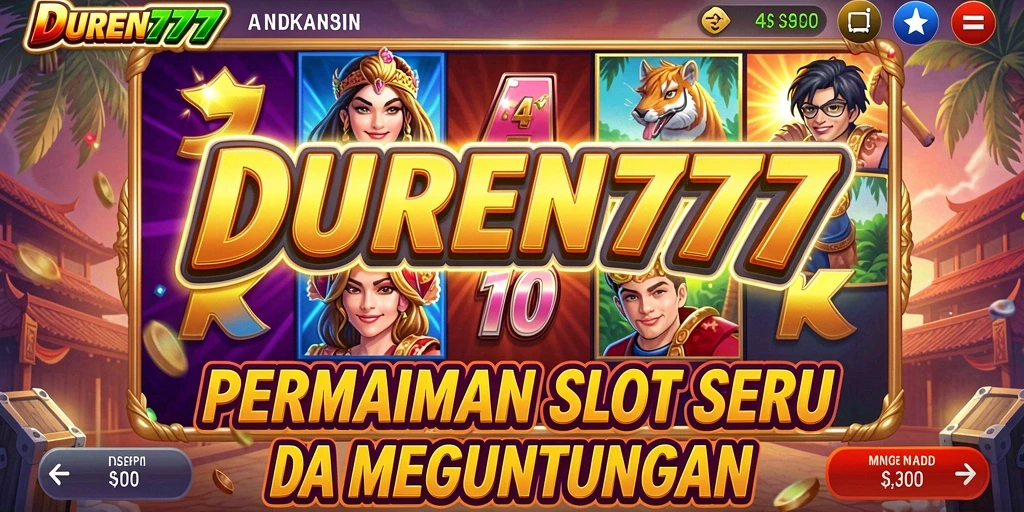 Tampilan menarik dari gameplay Slot DUREN777 dengan berbagai tema.