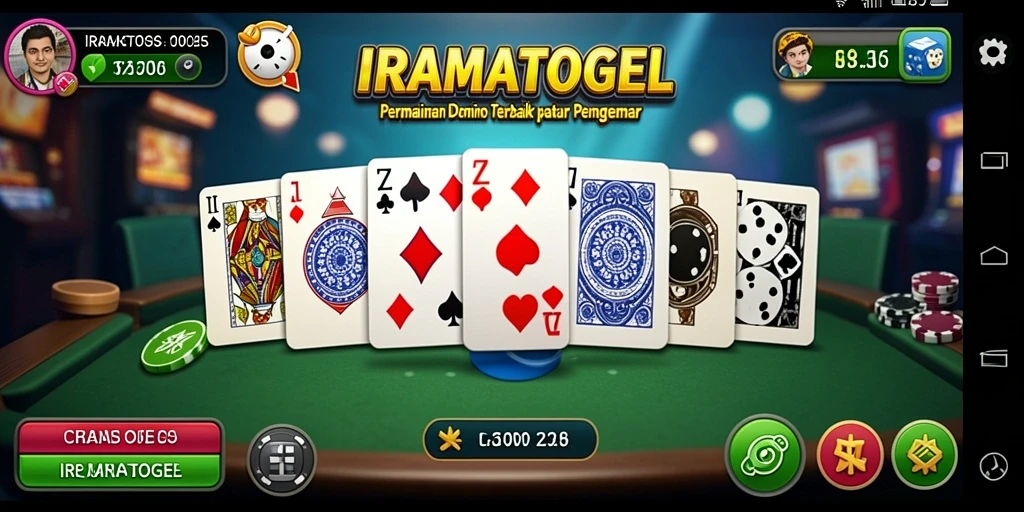 Screenshot permainan Domino IRAMATOGEL yang menarik dan seru.