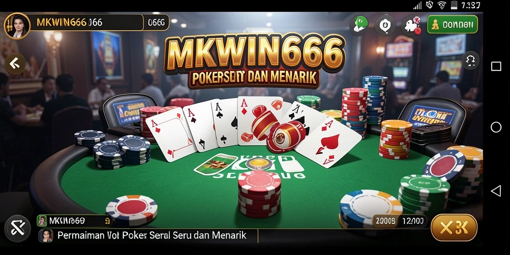 Gameplay MKWIN666 menampilkan aksi poker yang mendebarkan.