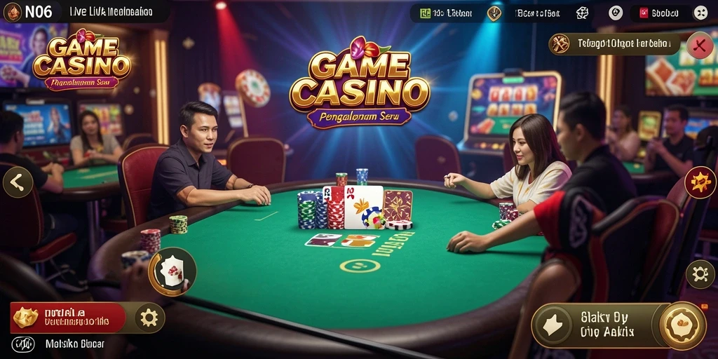 Screenshot N06 menunjukkan suasana permainan Live Casino yang realistis.