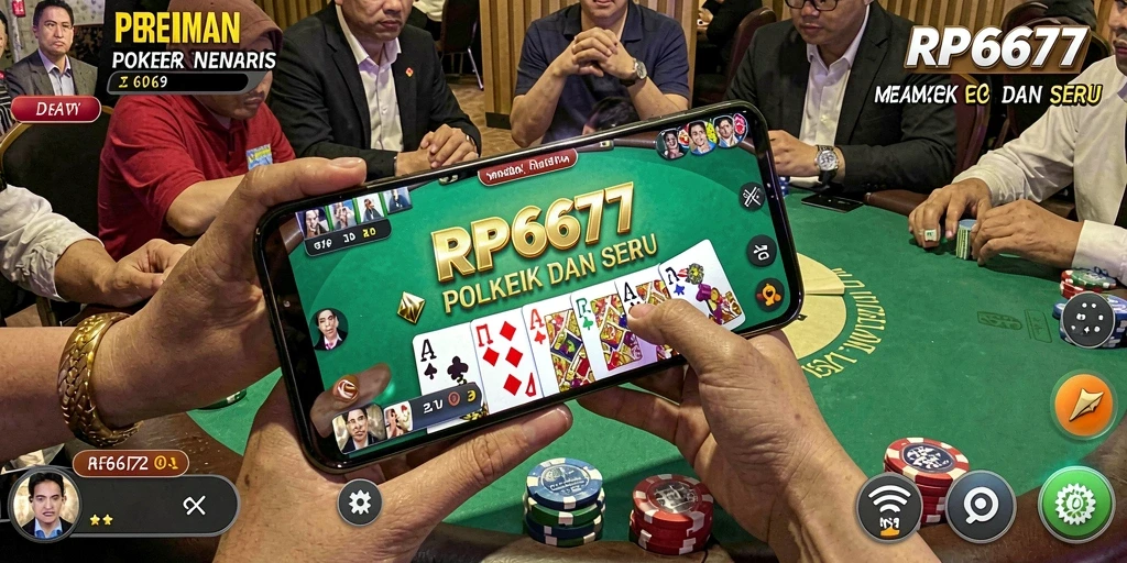Screenshot gameplay RP6677 menampilkan aksi seru permainan Poker.