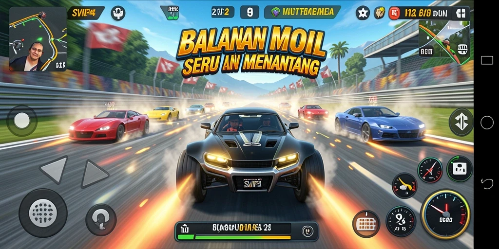 Gameplay seru dengan balapan mobil yang mendebarkan di SVIP4.
