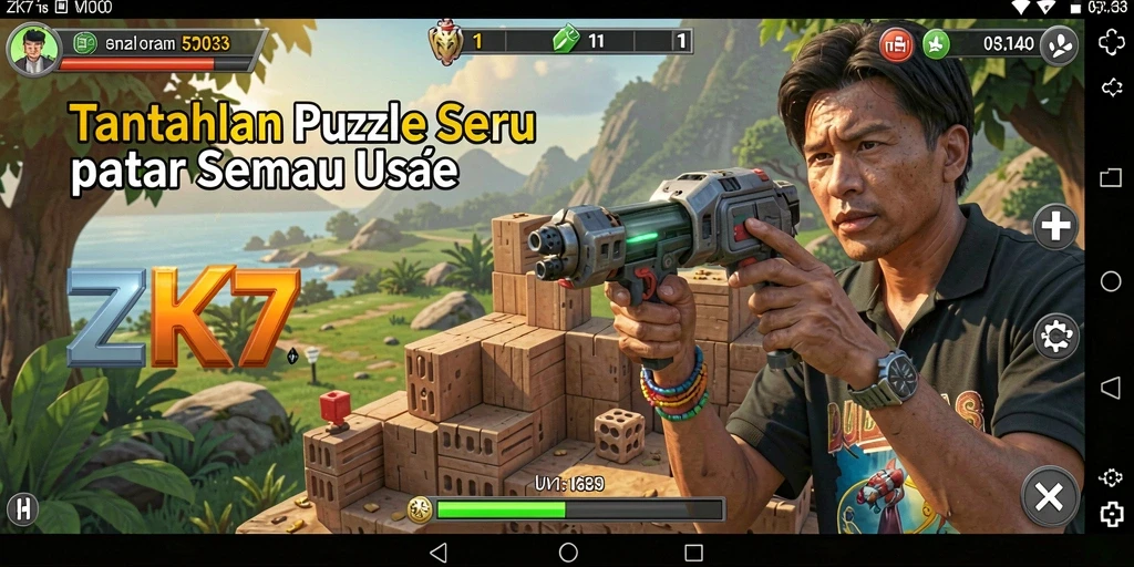 Tangkapan layar ZK7 menunjukkan gameplay Puzzle yang menarik dan menantang.